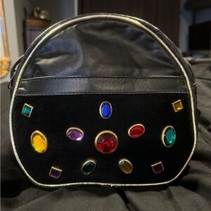 Vintage leather purse with gems